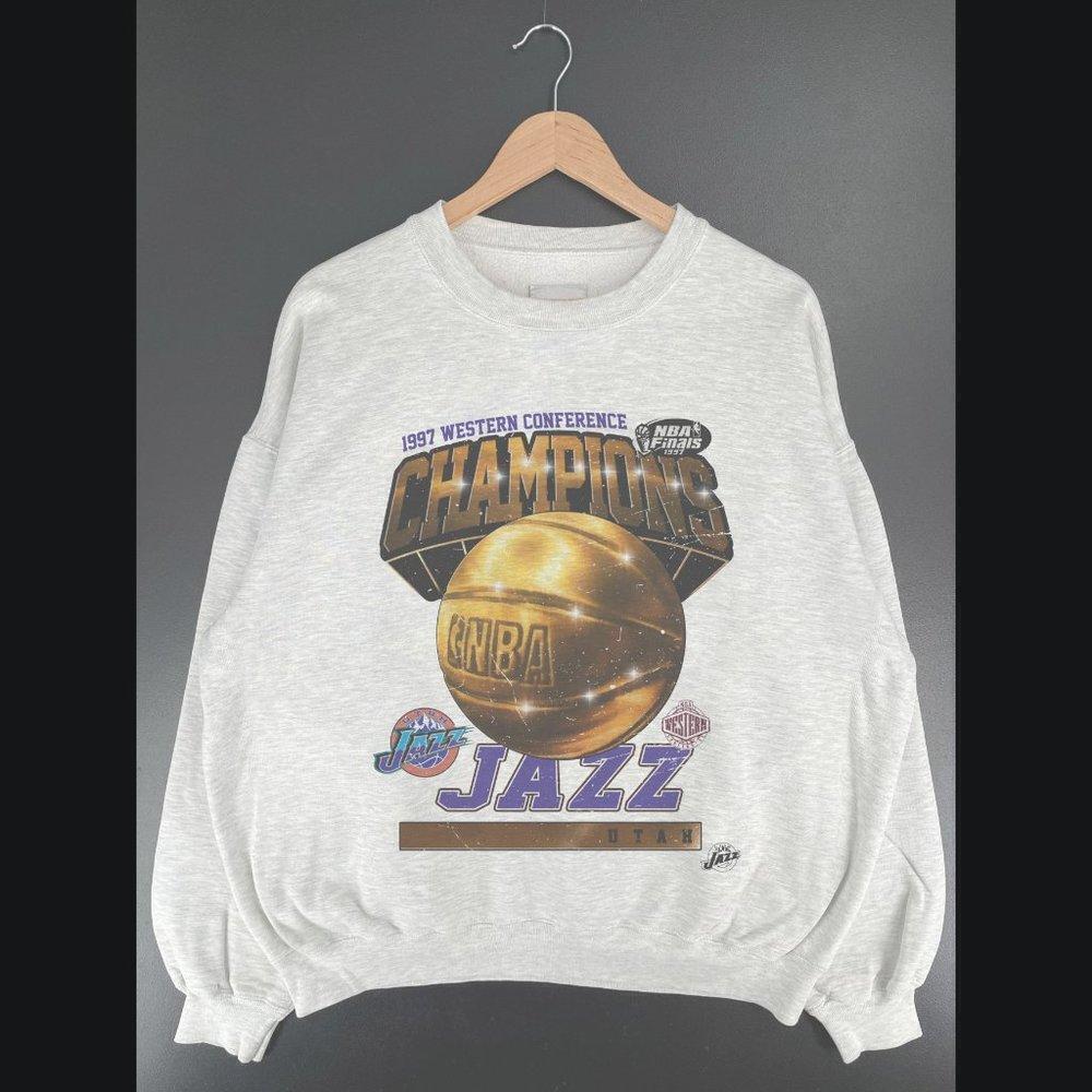 Utah Jazz 1997 All Star Basketball Retro Sports Crewneck Sweatshirt